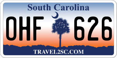 SC license plate OHF626