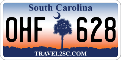 SC license plate OHF628