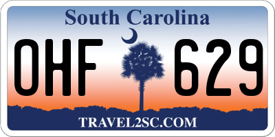 SC license plate OHF629