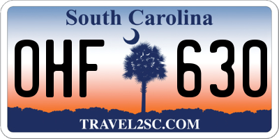 SC license plate OHF630