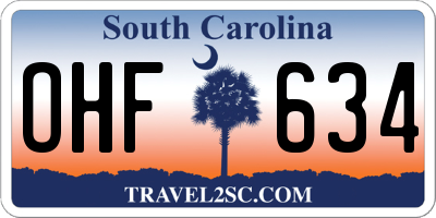 SC license plate OHF634