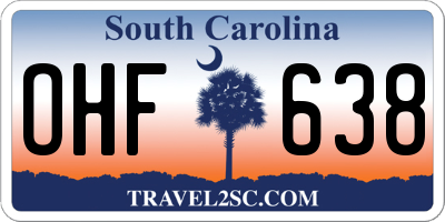 SC license plate OHF638