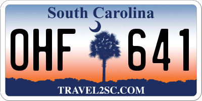 SC license plate OHF641