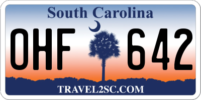 SC license plate OHF642