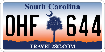 SC license plate OHF644