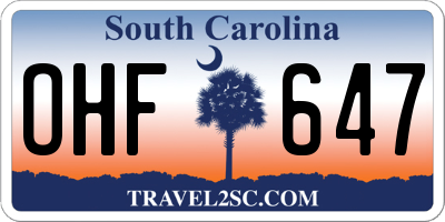 SC license plate OHF647