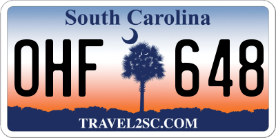 SC license plate OHF648