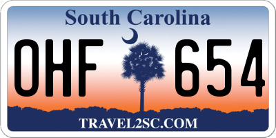 SC license plate OHF654