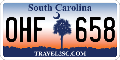 SC license plate OHF658