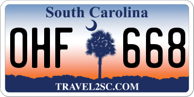 SC license plate OHF668