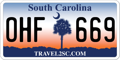 SC license plate OHF669