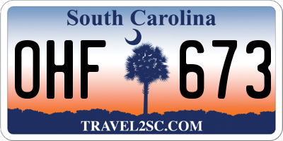 SC license plate OHF673