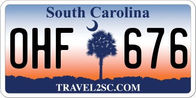 SC license plate OHF676