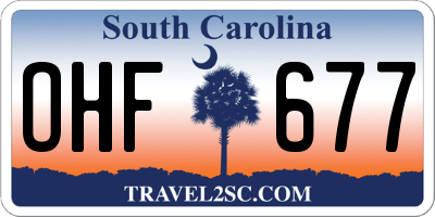 SC license plate OHF677