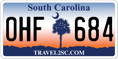 SC license plate OHF684