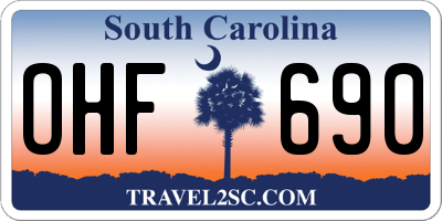 SC license plate OHF690