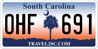 SC license plate OHF691