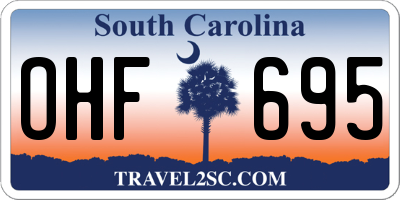 SC license plate OHF695