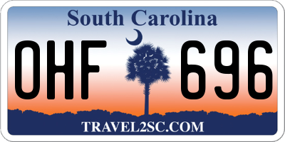 SC license plate OHF696