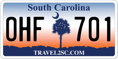 SC license plate OHF701