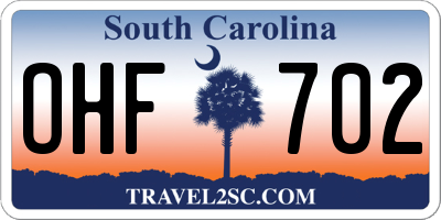 SC license plate OHF702