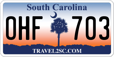 SC license plate OHF703