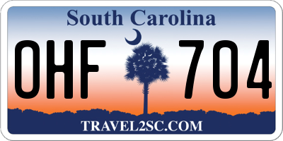 SC license plate OHF704