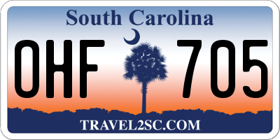 SC license plate OHF705
