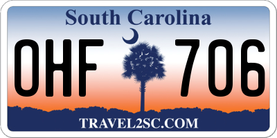 SC license plate OHF706