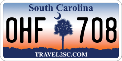 SC license plate OHF708