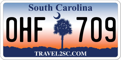 SC license plate OHF709