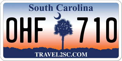 SC license plate OHF710