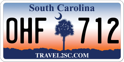 SC license plate OHF712