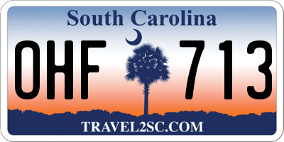 SC license plate OHF713