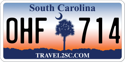 SC license plate OHF714