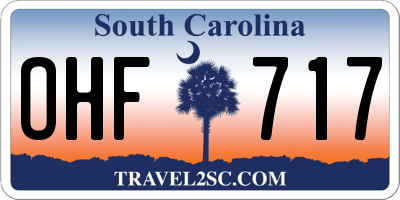 SC license plate OHF717