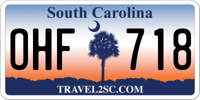 SC license plate OHF718