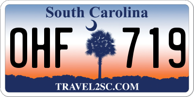 SC license plate OHF719