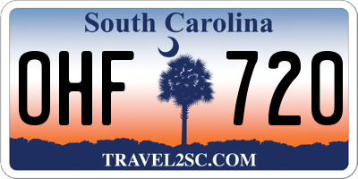 SC license plate OHF720