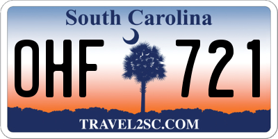SC license plate OHF721