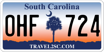 SC license plate OHF724