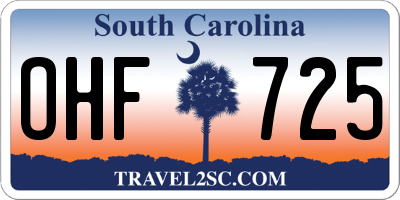 SC license plate OHF725