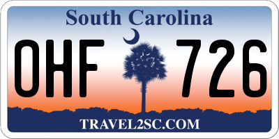 SC license plate OHF726