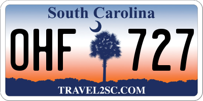 SC license plate OHF727