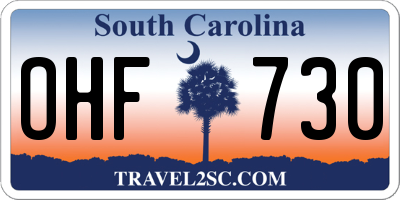 SC license plate OHF730