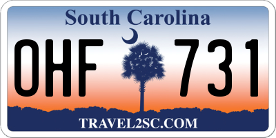 SC license plate OHF731