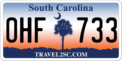 SC license plate OHF733