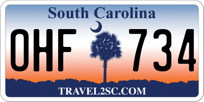 SC license plate OHF734
