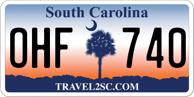SC license plate OHF740