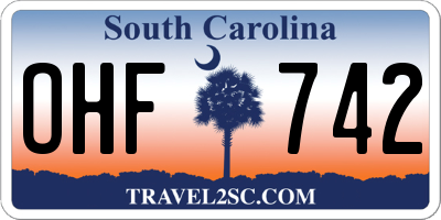 SC license plate OHF742